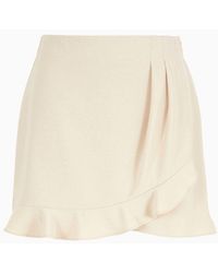 Armani Exchange - Short Tulip Skirt In Fluid And Recycled Asv Fabric - Lyst