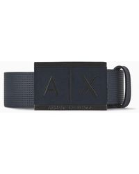 Armani Exchange - Logo Buckle Leather Belt - Lyst
