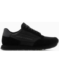 Armani Exchange - Sneaker in suede con inserti in mesh - Lyst