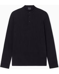 ARMANI EXCHANGE - Slim-Fit Short-Sleeved Cotton Polo Shirt - Lyst