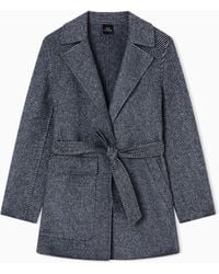 ARMANI EXCHANGE - Caban Avec Ceinture À Chevrons - Lyst