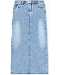 ARMANI EXCHANGE - Long Denim Skirt - Lyst