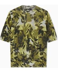 ARMANI EXCHANGE - Viscose Blouse With Allover Pattern - Lyst