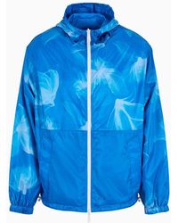 Armani Exchange - Windbreaker In Asv Recycled Fabric With Abstract Print - Lyst