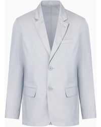 ARMANI EXCHANGE - Chaqueta De Sarga De Algodón De Botonadura Sencilla - Lyst