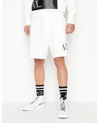 Armani Exchange Sporty Bermuda Shorts With Contrasting Details - White