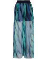 Armani Exchange - Wide Trousers In See-through Tulle - Lyst