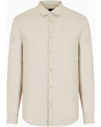 Armani Exchange - Regular Fit Linen Shirt - Lyst