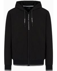 Armani Exchange - Zip Up Hooded Sweatshirt - Lyst
