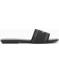 ARMANI EXCHANGE - Flat Jacquard Fabric Sandals - Lyst