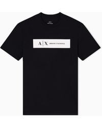 ARMANI EXCHANGE - Regular Fit T-Shirt With Rectangular Logo - Lyst