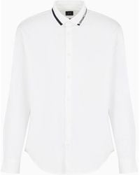 Armani Exchange - Camicia Regular Fit In Tessuto Satin Stretch - Lyst
