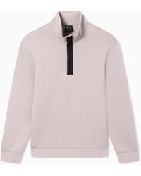 ARMANI EXCHANGE - High-Neck Sweatshirt With Zip - Lyst