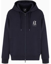 ARMANI EXCHANGE - Zip-Up Hoodie With Embroidered Logo - Lyst
