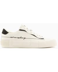 Armani Exchange - Eco-leather Sneakers With Microsuede Details - Lyst
