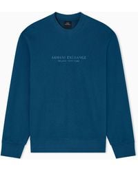 ARMANI EXCHANGE - Sweatshirt Mit Rundhalsausschnitt Und Farblich Abgestimmtem Logo - Lyst