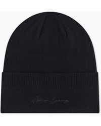 ARMANI EXCHANGE - Beanies Aus Baumwolle Mit Geripptem Umschlag Essential - Lyst