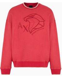 Armani Exchange - Crewneck Sweatshirt With Embroidered Tiger - Lyst
