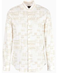 Armani Exchange - Slim Fit Shirt In Stretch Poplin - Lyst