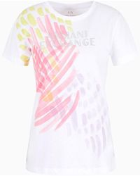 Armani Exchange - Regular Fit T-shirt In Asv Organic Cotton With Foliage Print - Lyst