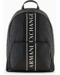 Armani Exchange - Sac À Dos Avec Lettrage Intégral Et Bande Bicolore Avec Logo - Lyst