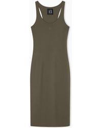 ARMANI EXCHANGE - Fitted Sleeveless Midi Dress - Lyst