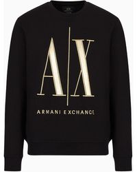 Armani Exchange - Icon Logo Cotton French Terry Crew Neck Sweatshirt - Lyst