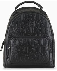 Armani Exchange - Embossed All Over Logo Backpack - Lyst