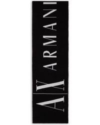 Armani Exchange - Icon Logo Knitted Wool Scarf - Lyst