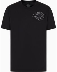 Armani Exchange - T-shirt Regular Fit In Cotone Con Ricamo Sul Petto - Lyst