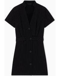 ARMANI EXCHANGE - Short Pinstriped Dress - Lyst