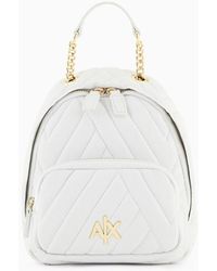 Armani Exchange - Backpack In Matelassé Fabric With Logo - Lyst