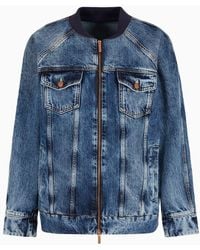 Armani Exchange - Faded Denim Jacket In Asv Organic Cotton - Lyst