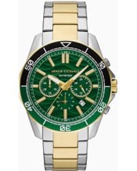 ARMANI EXCHANGE - Montre Avec Chronographe En Acier Inoxydable Bicolore - Lyst