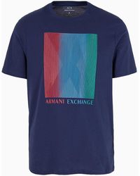 Armani Exchange - Regular Fit T-shirt In Cotton Jersey With Maxi-print - Lyst