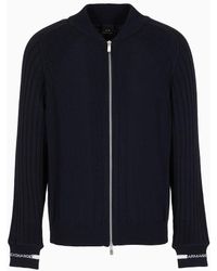 Armani Exchange - Cardigan With Zip And Logo Tape - Lyst
