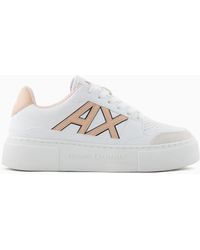 Armani Exchange - Sneakers With High Sole And Contrasting Logo - Lyst