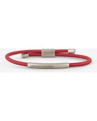 Armani Exchange Red Fabric Bracelet
