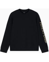 ARMANI EXCHANGE - Crewneck Sweatshirt With Logo And Dragon Print On The Back - Lyst