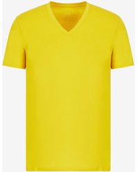 Armani Exchange Slim Fit Short Sleeve Pima Cotton T-shirt - Yellow