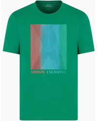 Armani Exchange - T-shirt Regular Fit In Jersey Di Cotone Con Maxi-stampa - Lyst