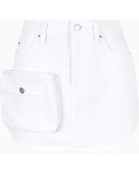 Armani Exchange - Bull Denim Miniskirt With Maxi Pocket - Lyst