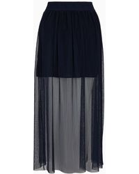 Armani Exchange - Long Two-piece Effect Voile Skirt - Lyst