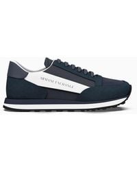 Armani Exchange - Sneakers In Suede Con Inserti In Mesh - Lyst