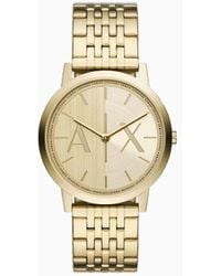 Armani Exchange - Two-hand Gold-tone Stainless Steel Watch - Lyst