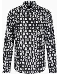 Armani Exchange - Slim Fit Shirt In Stretch Poplin - Lyst