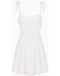 Armani Exchange - Flared Dress With Satin Jacquard Bows - Lyst