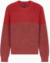 ARMANI EXCHANGE - Pull À Col Rond En Maille Texturée De Coton Mélangé - Lyst