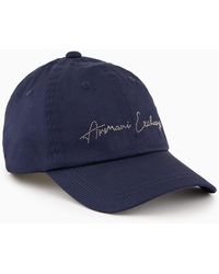 Armani Exchange - Cotton Peaked Hat With Glitter Logo - Lyst