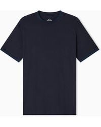 ARMANI EXCHANGE - T-Shirt Regular Fit Piping A Contrasto - Lyst